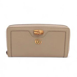 Gucci Diana Bamboo Zippy Wallet Ivory